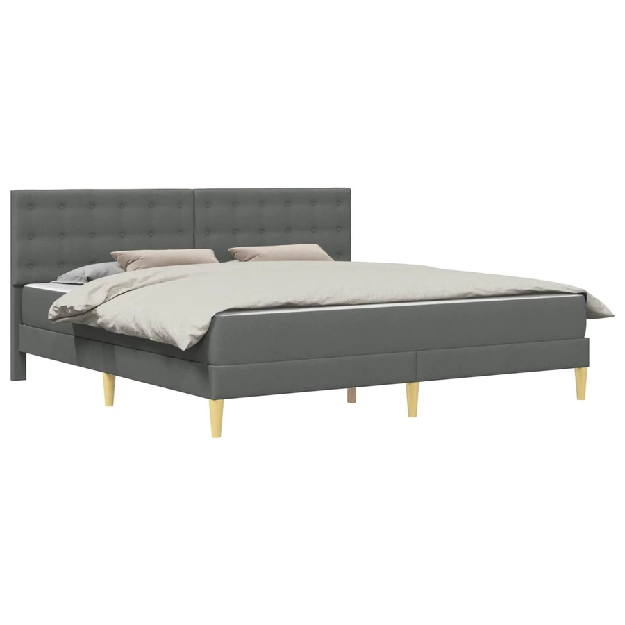 vidaXL Bettgestell mit Matratze in Grau, gepolstert, B/T/H: 180 x 200 x 184 cm - Bild 2