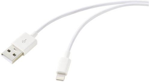 Renkforce USB 2.0 Kabel mit USB-A und Apple Lightning Stecker, Weiß, 1,00 m - Bild 1