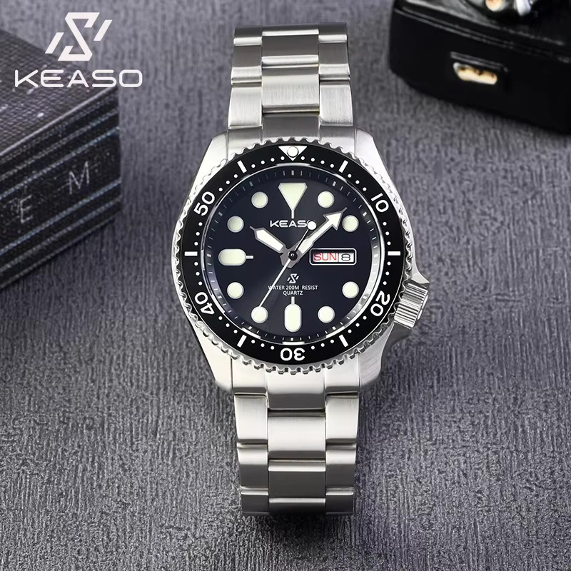 HEIMDALLR Armbanduhr, Quarz, Edelstahl, Saphirglas, Schwarz, Herren - Bild 2