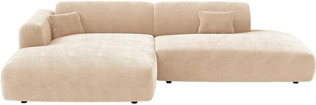 Maison Céphy Ecksofa Pogni in Beige mit Cord-Bezug und L-Form, Breite: 300 cm - Bild 1