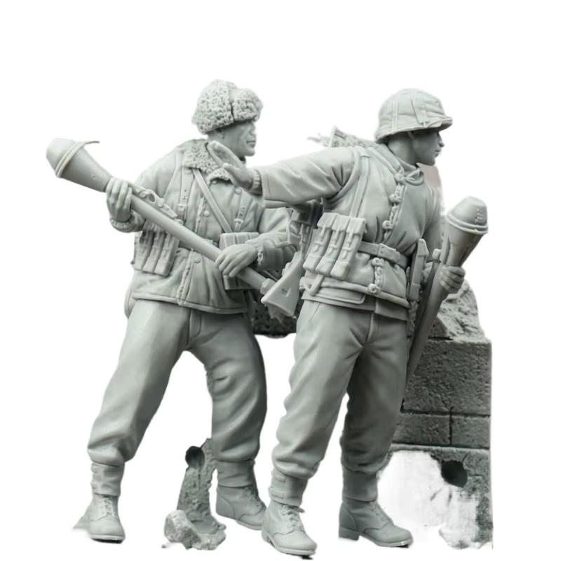 BAANFU Panzerabwehrinfanterie, Modellbausatz, 2-Mann-Militär-Miniaturskulptur, Maßstab 1:35, unmontiert, unbemalt - Bild 2