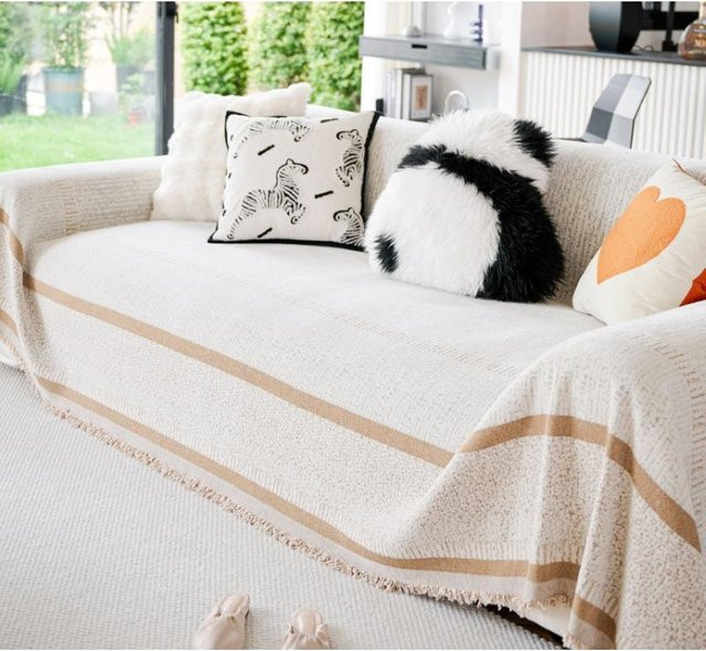 Super Six Chenille Sofabezug als Vollbezug für dein Sofa, Breite: 180 cm, Tiefe: 130 cm - Bild 1