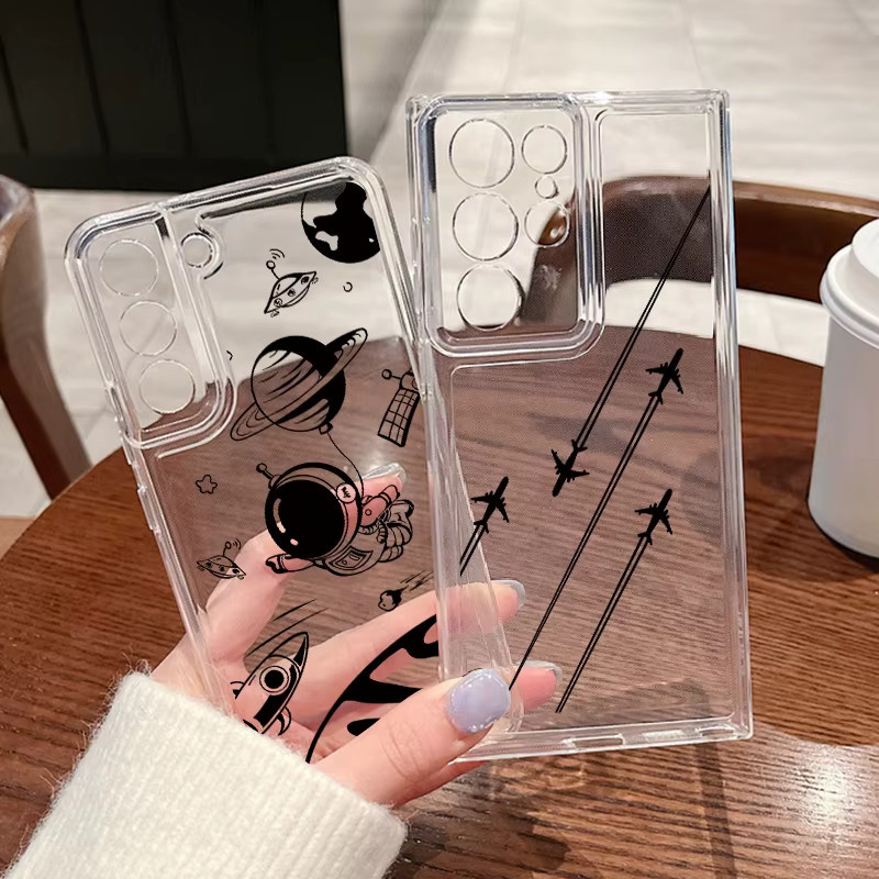 Transparente Samsung Handyhülle mit Cartoon-Muster für verschiedene Galaxy Modelle - Bild 2