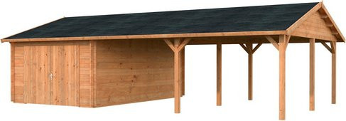 Palmako Garage Roger mit Holztor aus Fichte in Hellbraun, B/T/H: 1006 x 619 x 316 cm - Bild 2