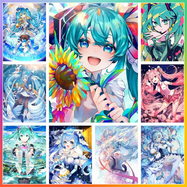 KAYOU Diamantmalerei Miku Anime Motiv als Handgemachtes Mosaik Set in Mehrfarbig, B/H: 20 x 30 cm - Bild 1