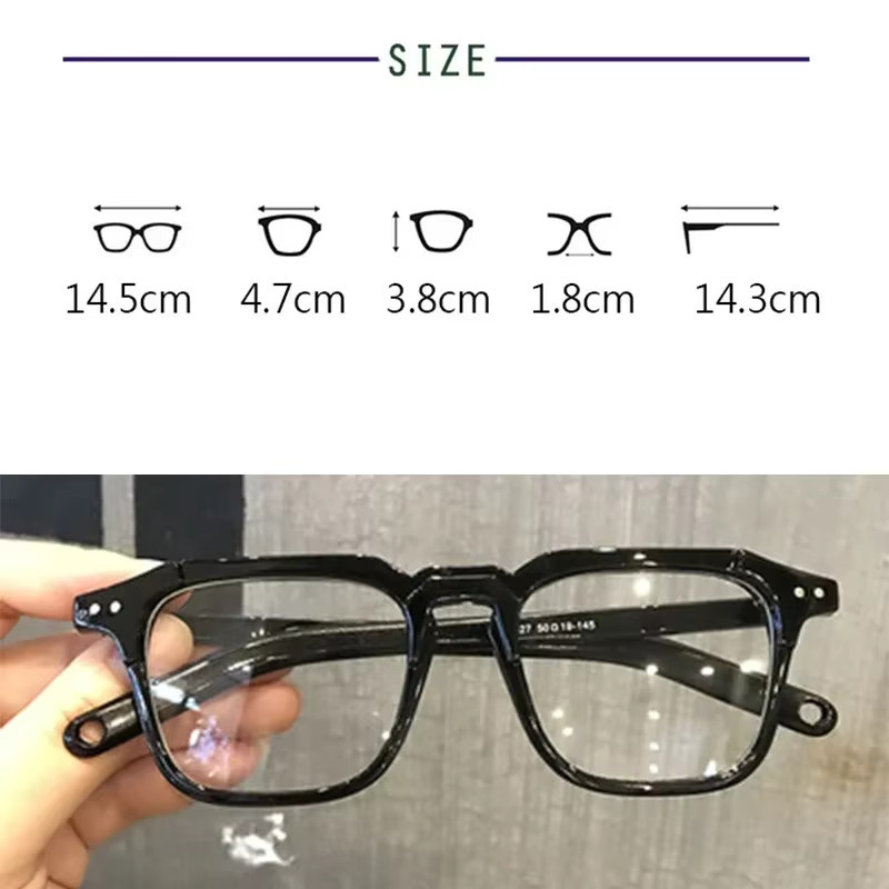 Anti-Blaulicht-Myopie-Brille, Unisex, Vollrand, Square, Plastic, Black, Transparent - Bild 2