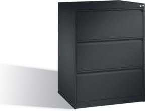 C+P Hängeregistraturschrank Acurado DIN A4 mit 3 Schubladen, zweibahnig, Schwarzgrau - Bild 1