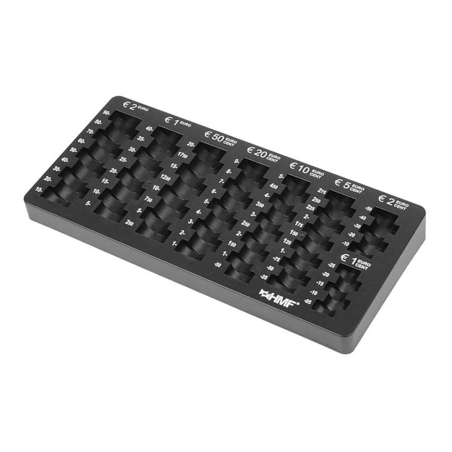 HMF 282-02 Euro-Münzzählbrett abgeschrägt in Schwarz, B/T/H: 27 x 13 x 3 cm - Bild 2