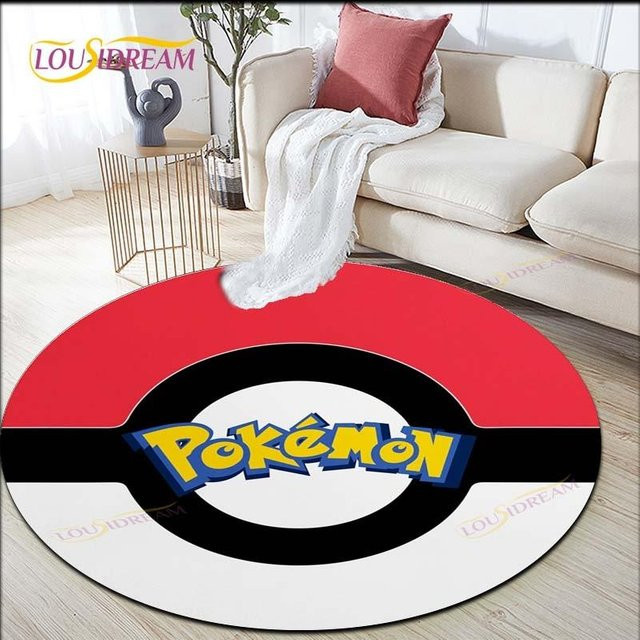 Runder Pikachu Pokemon Teppich von new Yunheng für Kinder und Wohnzimmer, Mehrfarbig, Durchmesser: 60 cm - Bild 1