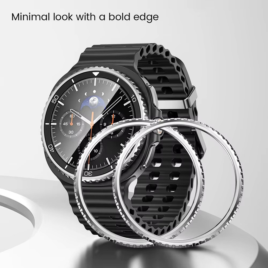 Lünettenring-Gehäuse für Samsung Galaxy Watch 8 Classic, 46 mm, Edelstahl, Gold - Bild 2