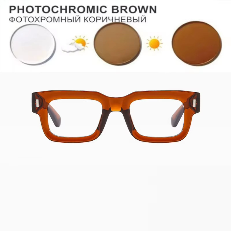 OLOEY Myopiebrille für Herren, Vollrand, square, braun - Bild 2