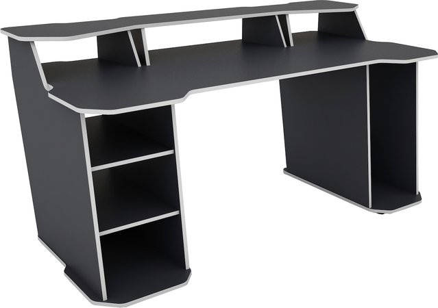 byLIVING Schreibtisch MATRIX modern in Anthrazit und Weiß, B/H/T: 180 x 76,96 x 85 cm - Bild 1