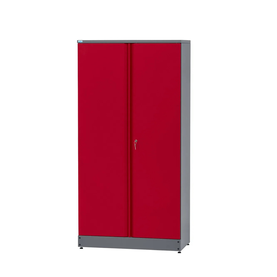 Küpper Hochschrank 2-türig mit 4 Fachböden und Schloss in Rot, B/T/H: 91 x 45 x 180 cm - Bild 2