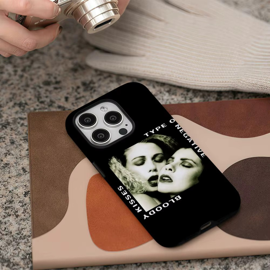 T-Typ-O-Negatives Handyhülle für iPhone 17 16 15 14 13 12 Pro Max Plus in Schwarz und Weiß mit glänzender HD-Doppelschicht-Flüssighartschale - Bild 6