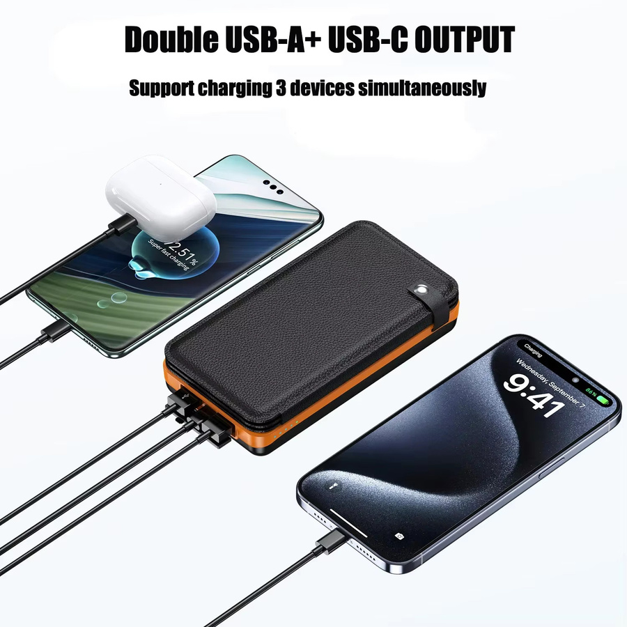 Rscrola Tragbare Solar-Powerbank mit 50000 mAh und USB-A sowie USB-C Anschlüssen für iOS und Android - Bild 4