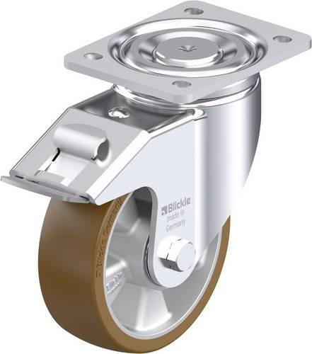 Blickle Stahlblech-Lenkrolle LH-ALB 150K-FI in Silber mit 150 mm Rad-Durchmesser und 650 kg Tragfähigkeit - Bild 1