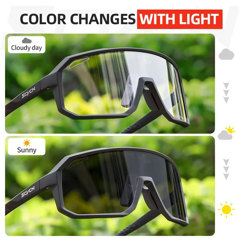 Scvcn Sportsonnenbrille, Unisex, Vollrand, Photochrome, Kunststoff - Bild 2