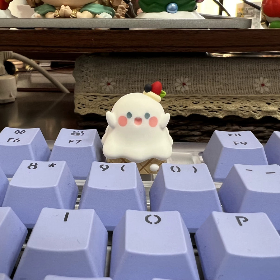 LOBO Ghost Egg Barrel Kawaii Keycap aus Harz in Weiß für mechanische Tastaturen, ESC Ersatz Keycap OEM R4 - Bild 2