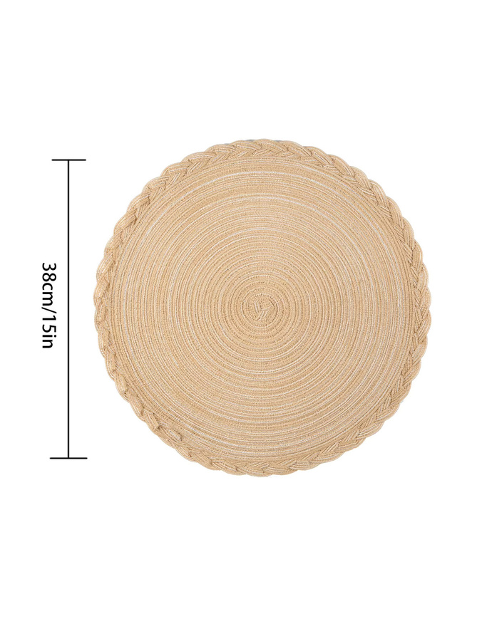 4er-Set runde Tischsets von Tabletex aus gewebter Baumwolle in Beige, hitzebeständig, rutschfest und waschbar - Bild 2