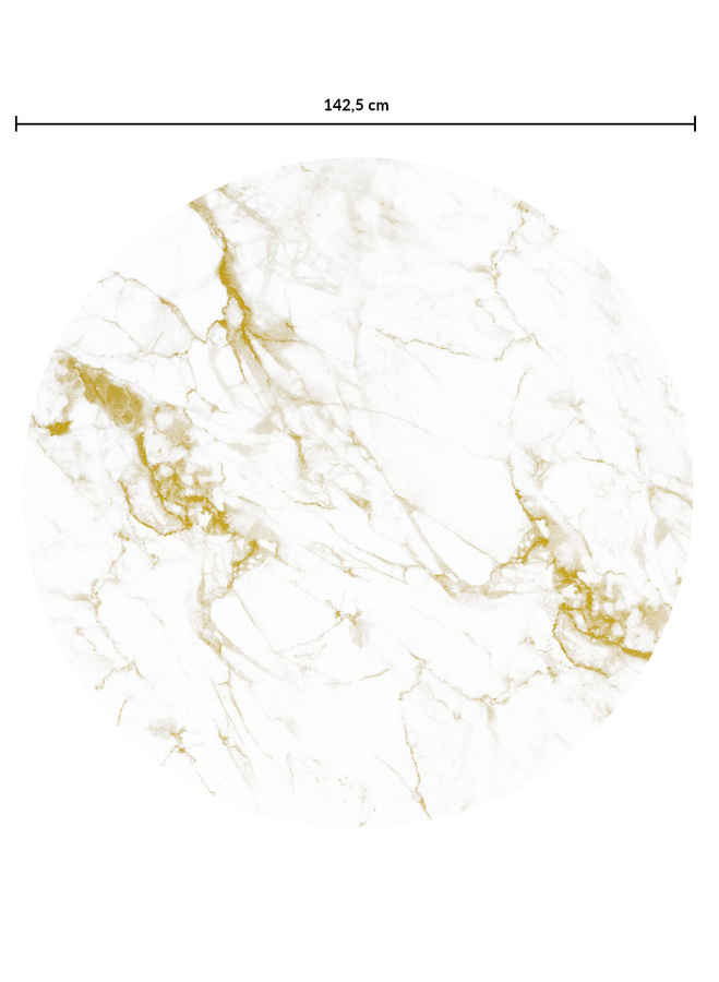 KEK Amsterdam Mural Marble 5 Circle Wandbild Abstrakt Rund Multicolor Weiß Gold Durchmesser: 142,5 cm - Bild 1
