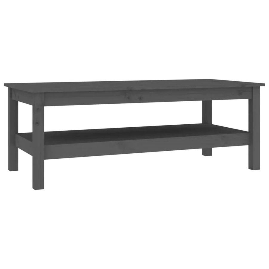vidaXL Couchtisch aus massivem Kiefernholz in Grau, rustikaler Couchtisch, B/T/H: 110 x 50 x 40 cm - Bild 2