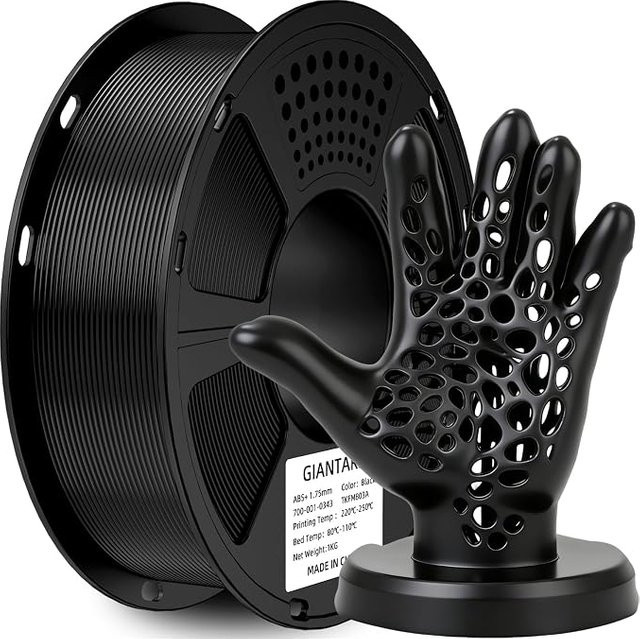 GIANTARM ABS+ Filament 1,75mm 1kg für FDM 3D-Druck, hitzebeständig und verformungsarm, Schwarz Weiß Grau - Bild 1