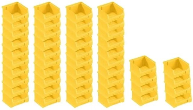 PROREGAL SuperSparSet 48 Stück Sichtlagerboxen Gelb, H x B x T: 10 x 6 x 10 cm, 0,4 Liter - Bild 1