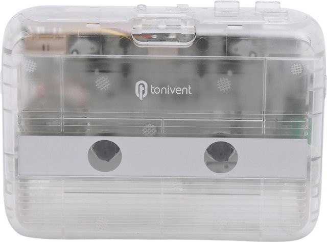 TONIVENT Tragbarer Bluetooth Kassettenspieler mit Auto-Reverse-Funktion und UKW-Radio in Transparent - Bild 1