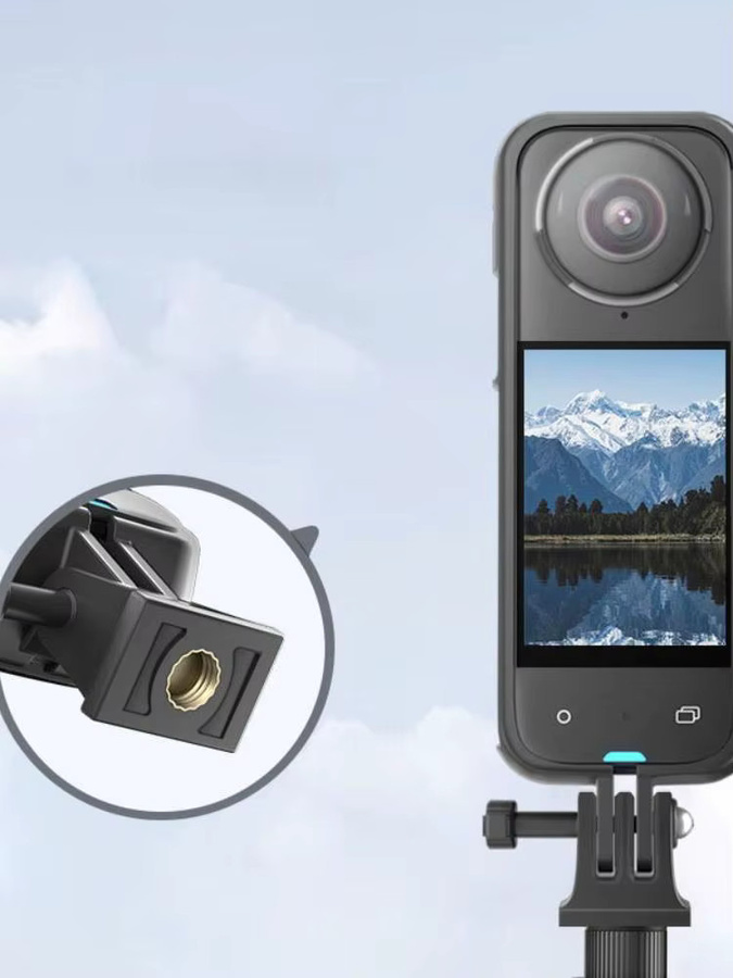 Insta360 Action-Kamera-Gehäuse aus PC-Material mit 1/4 Zoll Schraubanschluss in Schwarz für Insta360 X4 und X5 - Bild 5