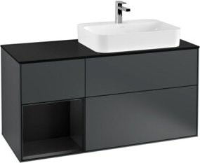 V&B Finion Waschtischunterschrank mit LED-Wandbeleuchtung, Breite: 120 cm, lackiert - Bild 1