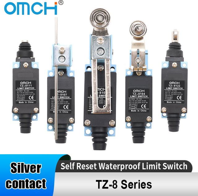 OMCH Silberkontakt Selbstrückstellender Endschalter TZ-8104 IP65 Wasserdichter Reiseschalter in Silber - Bild 1