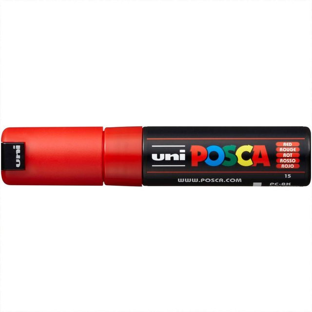 uni POSCA-Marker PC-8K mit 8mm Keilspitze in Rot - Bild 1