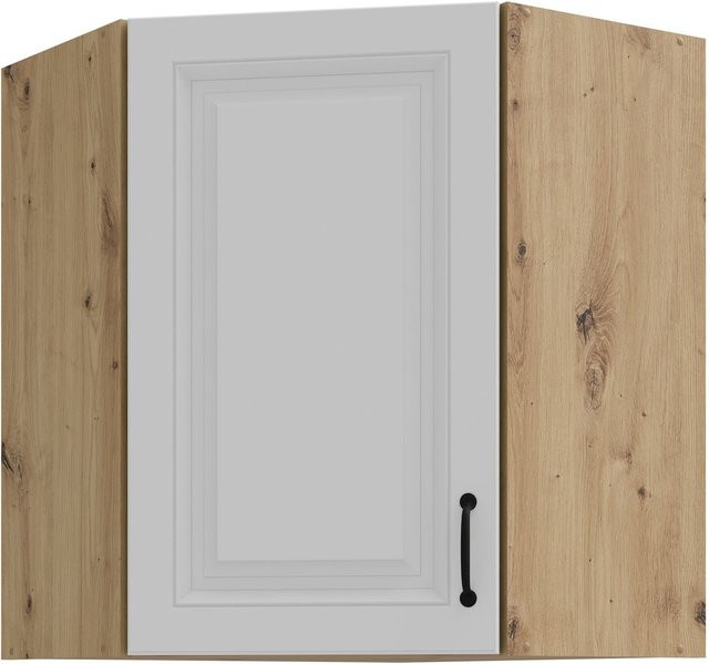 Eckhängeschrank Stilo in Weiss Eiche mit 2 Einlegböden B/T/H: 60 x 60 x 60 cm - Bild 1