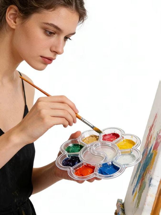 20 Stück Einweg-Farbmischpalette aus Kunststoff, transparente Malpalette für dein Malzubehör - Bild 7