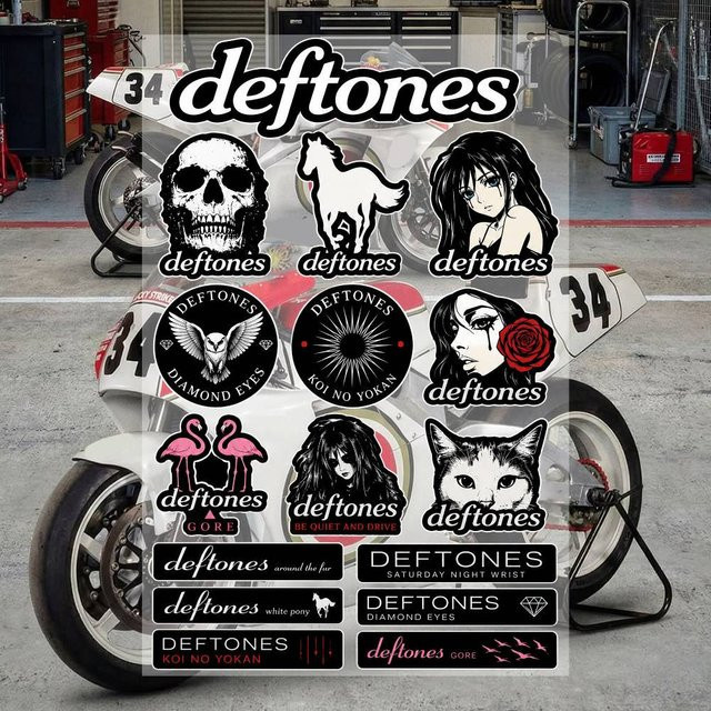 D-eftones Ästhetische Graffiti-Aufkleber aus wasserfestem PVC in Multicolour für Motorrad, Skateboard, Auto und Helm - Bild 1