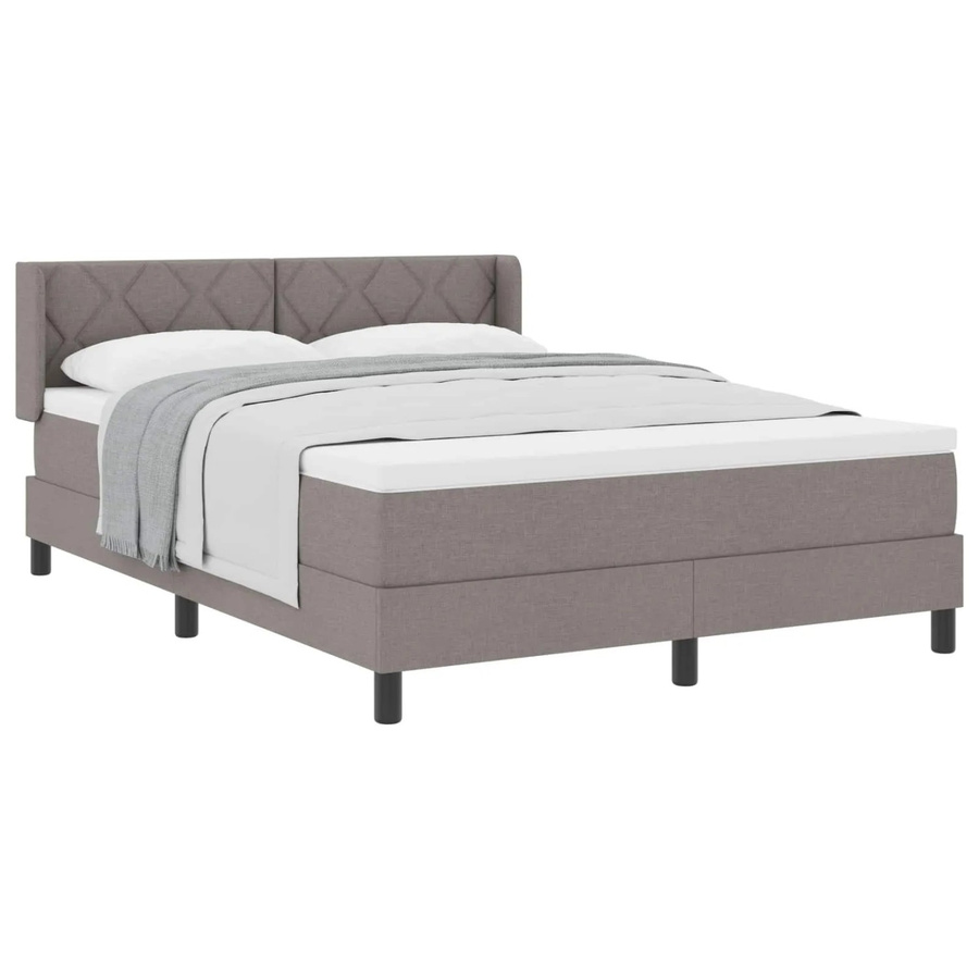 vidaXL Boxspringbett mit Matratze Hybrid Modern Beige Grau B/T/H: 160 x 200 x 28 cm - Bild 2