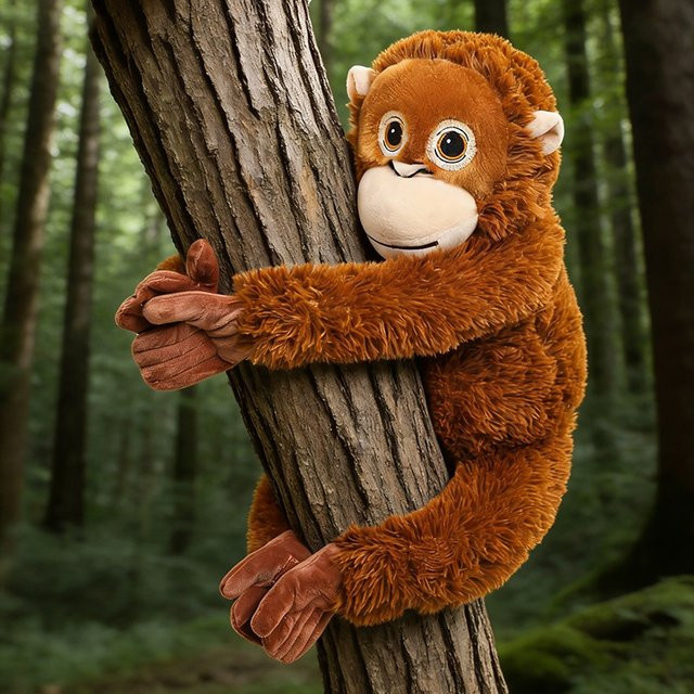 GDzaccly Gorilla-Plüschtier, Schimpansen, Stoffpuppe, Braun - Bild 1