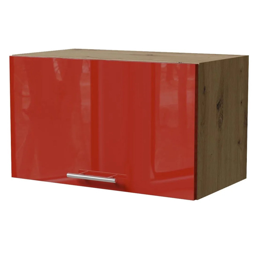 Feldmann-Wohnen Klapphängeschrank Brerra W4B/60 in Eiche Artisan und RAL 3002 Karminrot Hochglanz mit Blum Avenots Klappenbeschlag, B/H/T: 60 x 32,5 x 36 cm - Bild 2