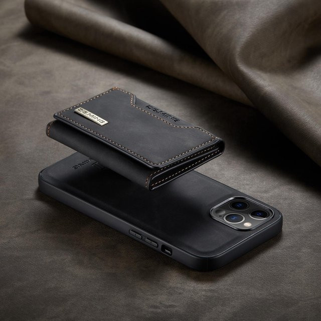 eForMobile Magnetische Leder Handyhülle mit abnehmbarer Geldbörse und Kickstand für Samsung Galaxy S24 FE, Schwarz - Bild 1