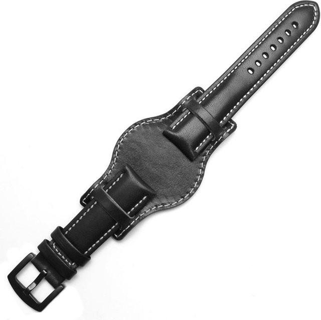 Freesh Uhrenarmband Leder, Schwarz, Herren, 20mm - Bild 1