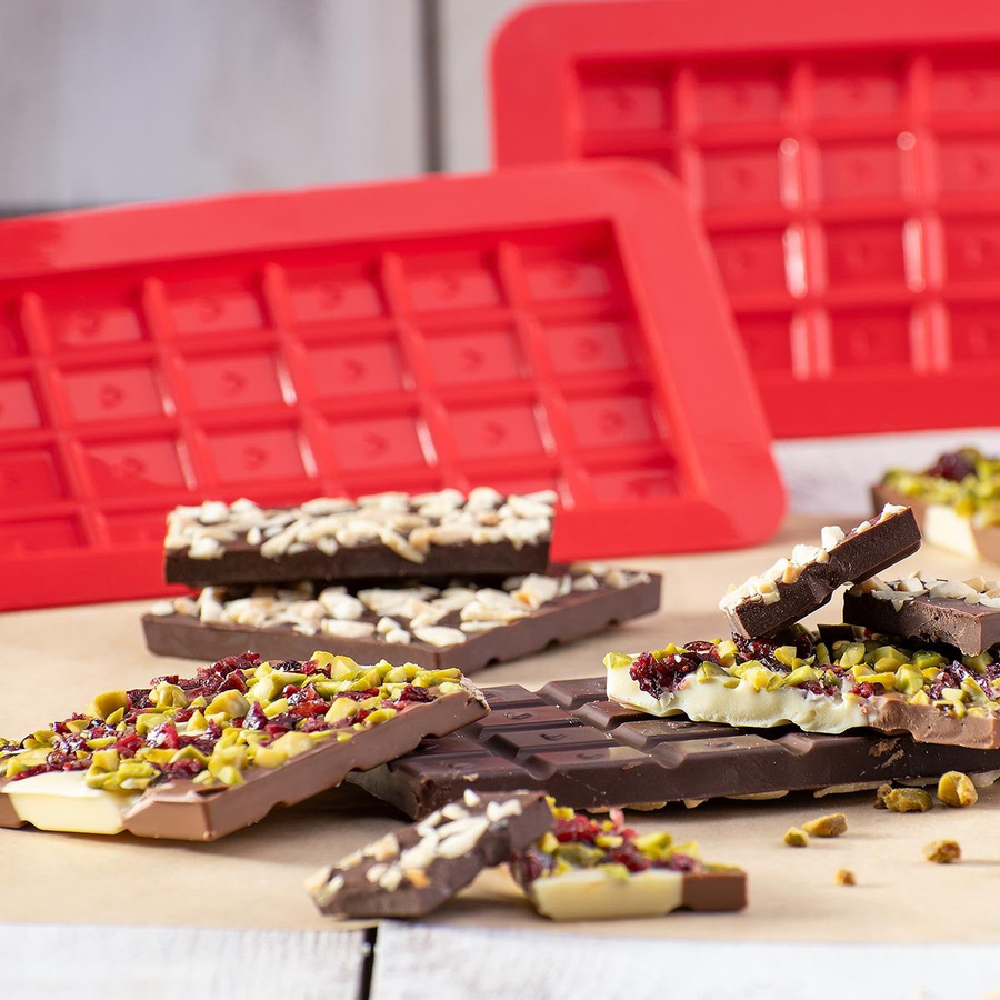 Dr. Oetker Schokoladenform Süße Tafeln, 2 Stück, Silikon, Rot - Bild 2