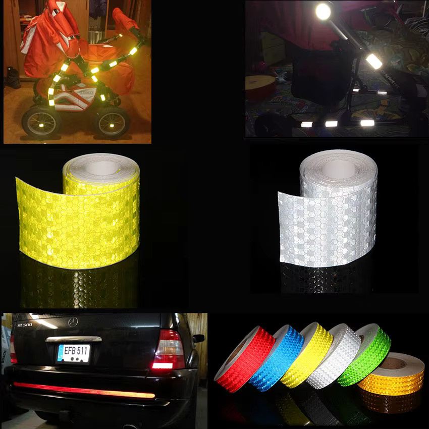 Satop Cinta Reflektierendes PVC Waben Klebeband Wasserdicht für Motorrad, Breite: 5 cm, Länge: 10 m, Farben: Weiß, Rot, Gelb, Grün - Bild 6