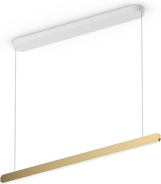 Occhio Mito linear volo 100 up LED-Pendelleuchte in Weiß matt mit Bronze-Ausführung, dimmbar mit Occhio air Modul und x-tra warm LED (2200K - 3500K) - Bild 1