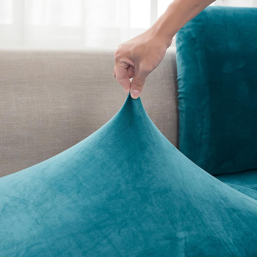 Airldianer Samt Sofa Kissenbezug elastisch in Schwarz - Bild 2