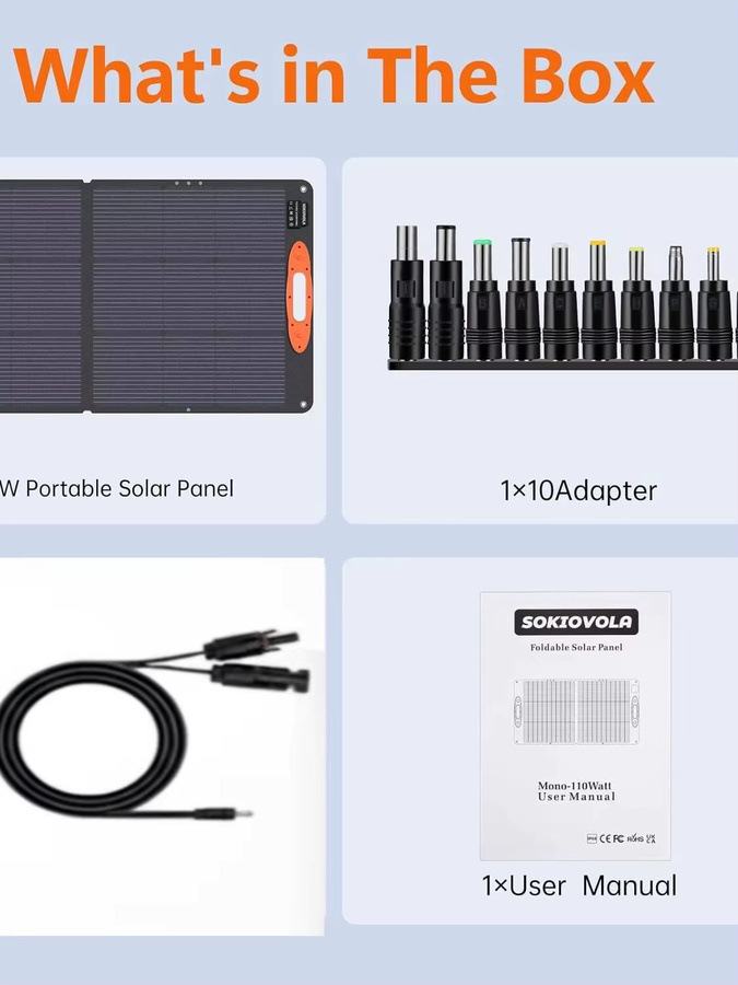 CHUBAN Faltbares Solarpanel 200W ETFE Tragbares Solarladegerät in Schwarz für Camping und Outdoor-Reisen - Bild 7