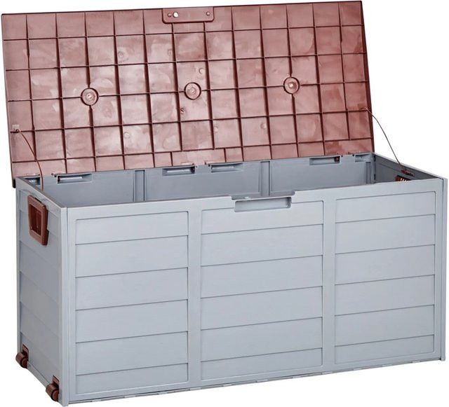 Beliani Truhe LOCARNO für den Garten in Grau und Braun, B/T/H: 112 x 50 x 53 cm - Bild 1