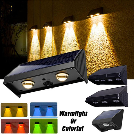 LINYILIGHT Solar-Wandleuchte für den Außenbereich, LED-Wandlampe in Schwarz, wasserdichte Solarleuchte für Balkon und Veranda