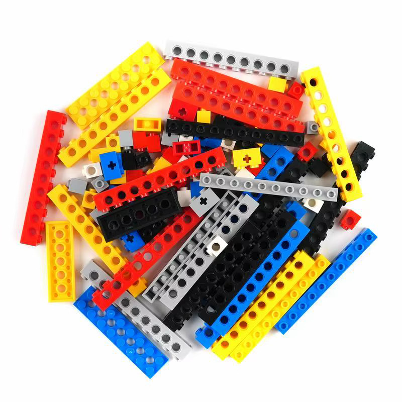 Stemedu MOC Technologische Ziegel DIY Baustein Nachfüllpack, 10 Stück Mini Bricks in Gelb und Bunt, Kunststoff Spielzeug für kreative Konstruktionen - Bild 3