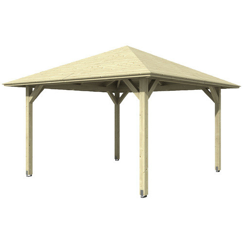 Skan Holz Pavillon Cannes 2 aus Fichtenholz in Natur und Beige B/T/H: 439 x 439 x 329 cm - Bild 3