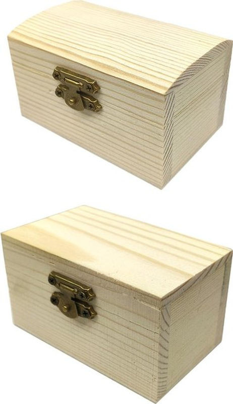 Phenovo Unvollendete Holzkiste als Schmuckvitrine und Bastelbox in Braun und Beige für Hochzeit und Hobbys - Bild 1